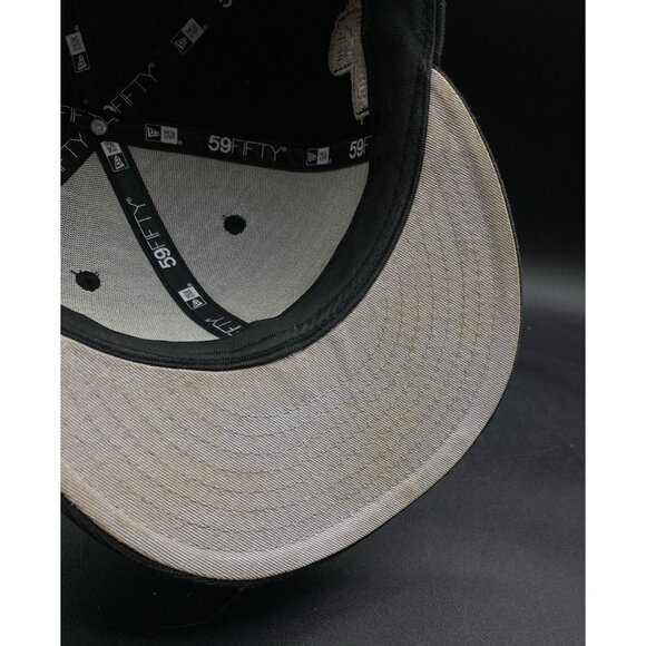 New Era 59Fifty LA Dodgers Baseball Black World Series Fitted Hat Size 7 1/2 - Picture 9 of 10